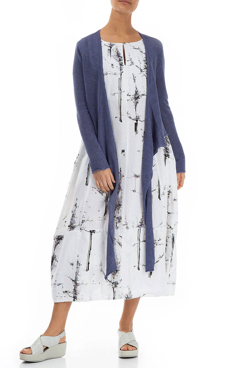 Front Tie Violet Linen Cardigan 5