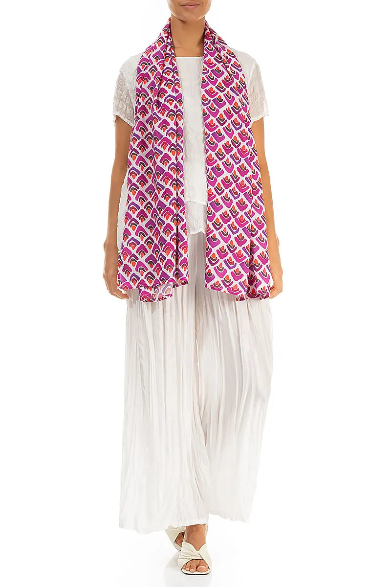 Fuchsia Mosaic Light Scarf 5