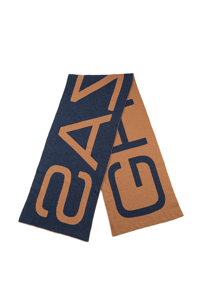 GRIZAS Dark Caramel Soft Wool Scarf