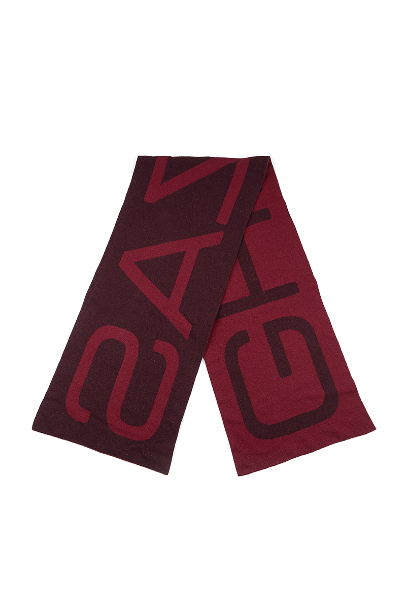 GRIZAS Dark Red Soft Wool Scarf