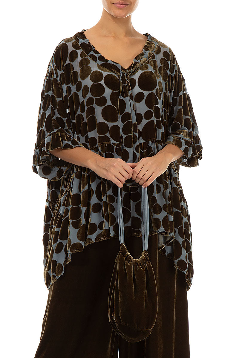 Golden Sage Silk Velvet Evening Hand Bag 4