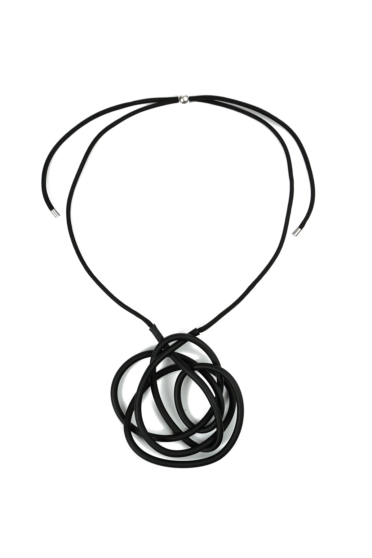 Graphic Loops Black Rubber Necklace 3