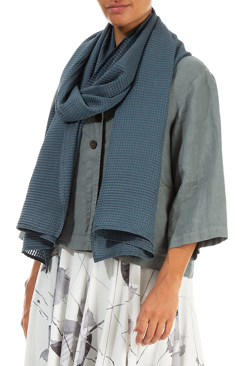 Graphite Textured Silk Cotton Scarf 3