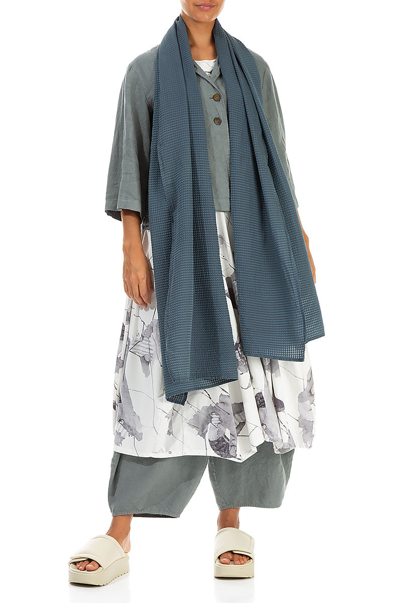 Graphite Textured Silk Cotton Scarf 2