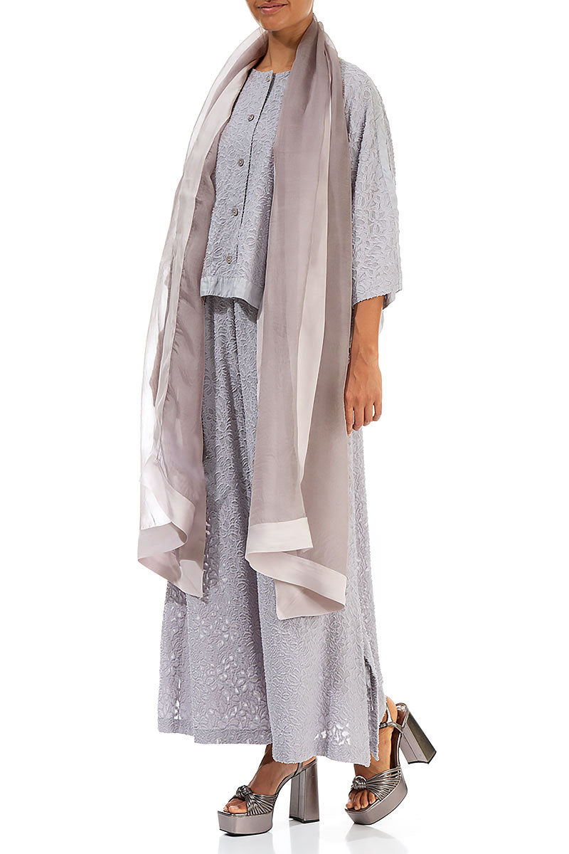 Greige Silk Chiffon Scarf 2