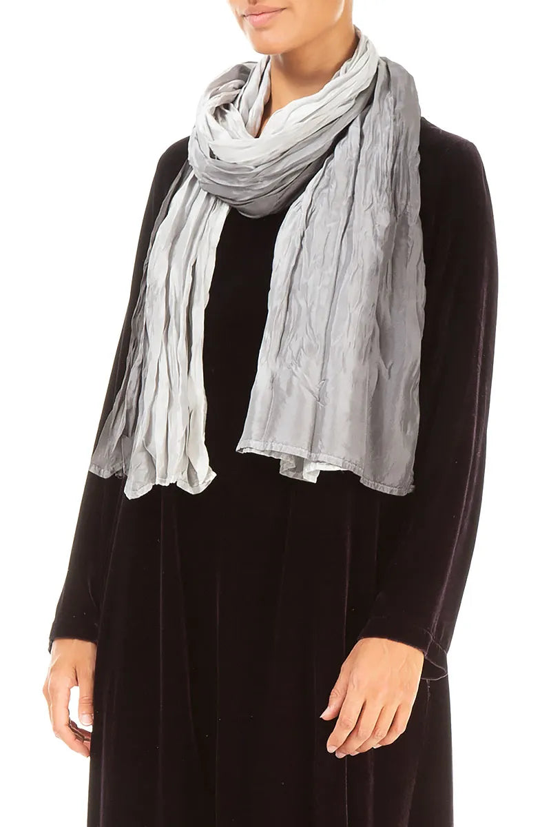 Grey Ombré Pure Silk Scarf 3