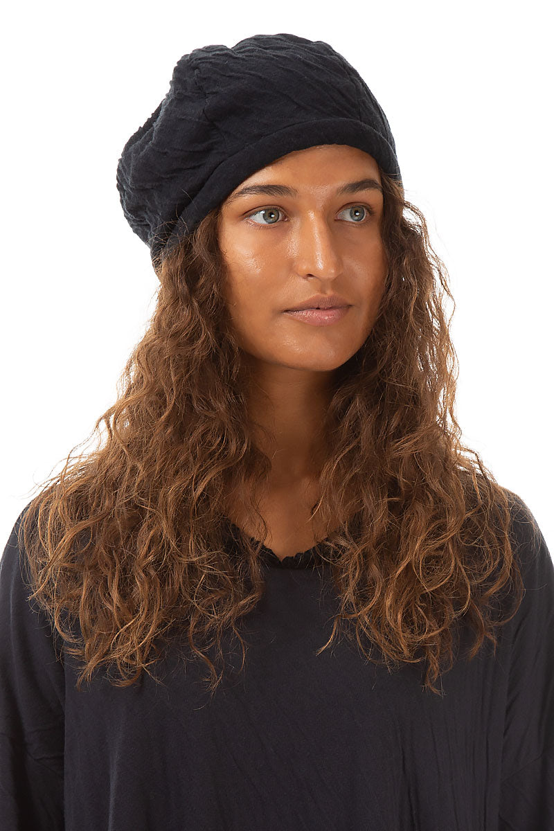 Grey Wavy Cotton Beret 5