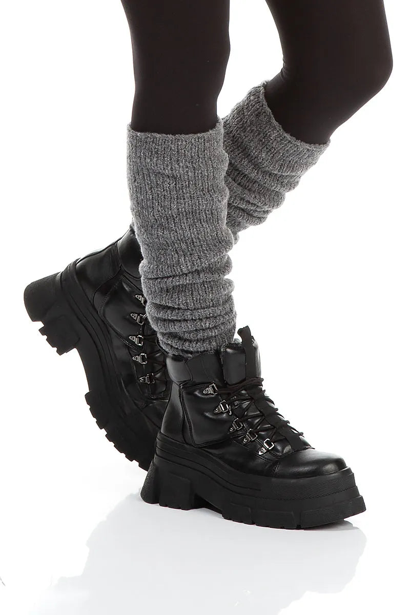 Jambières en laine grise