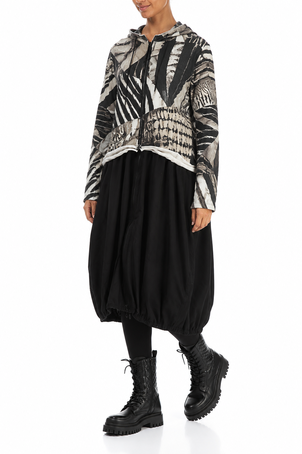 Robe-veste à capuche en Coton Wild Ink