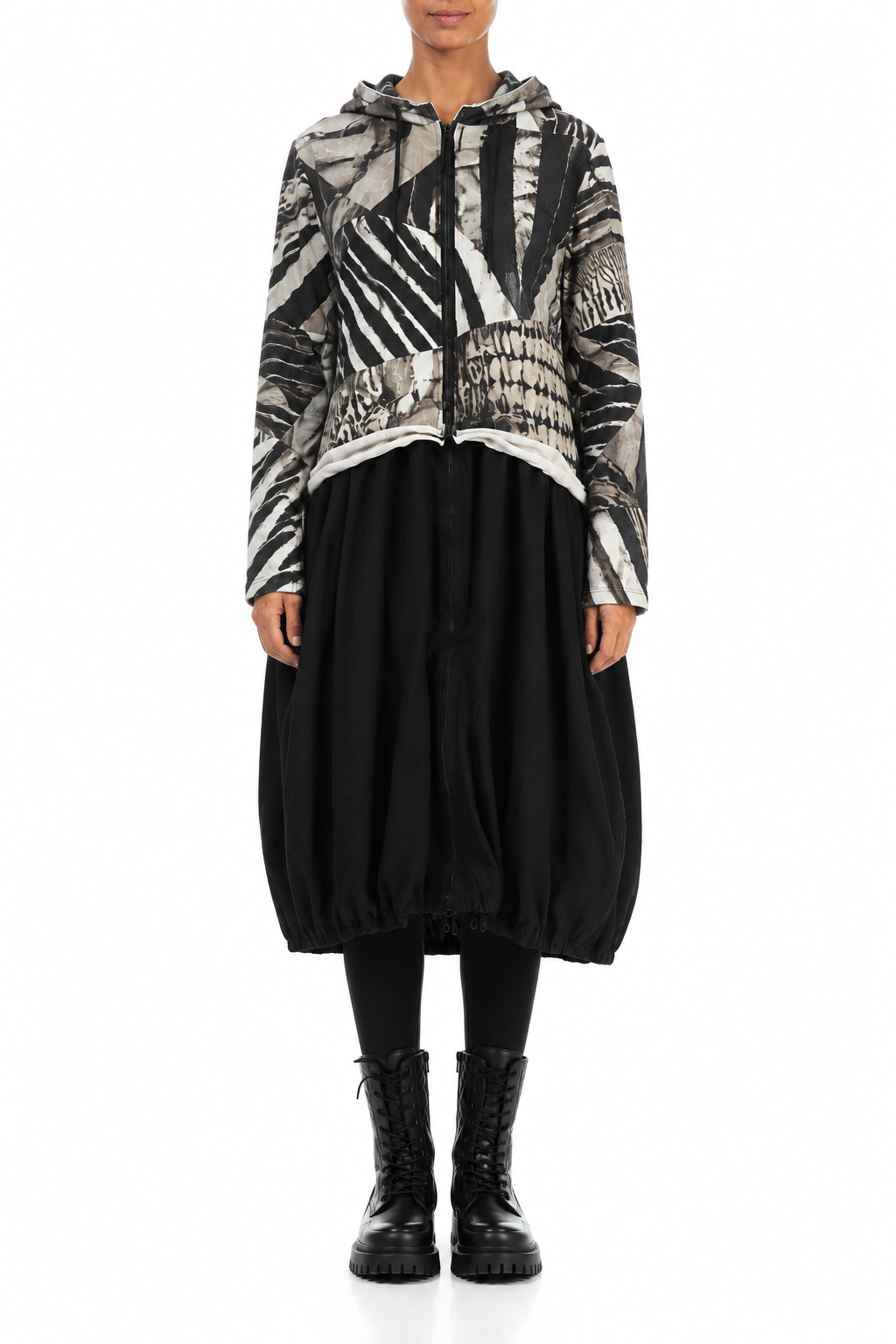 Robe-veste à capuche en Coton Wild Ink