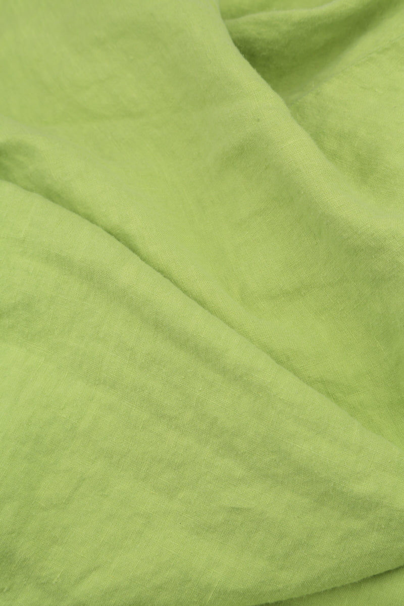 Side Pocket A-Line Lime Linen Dress 5