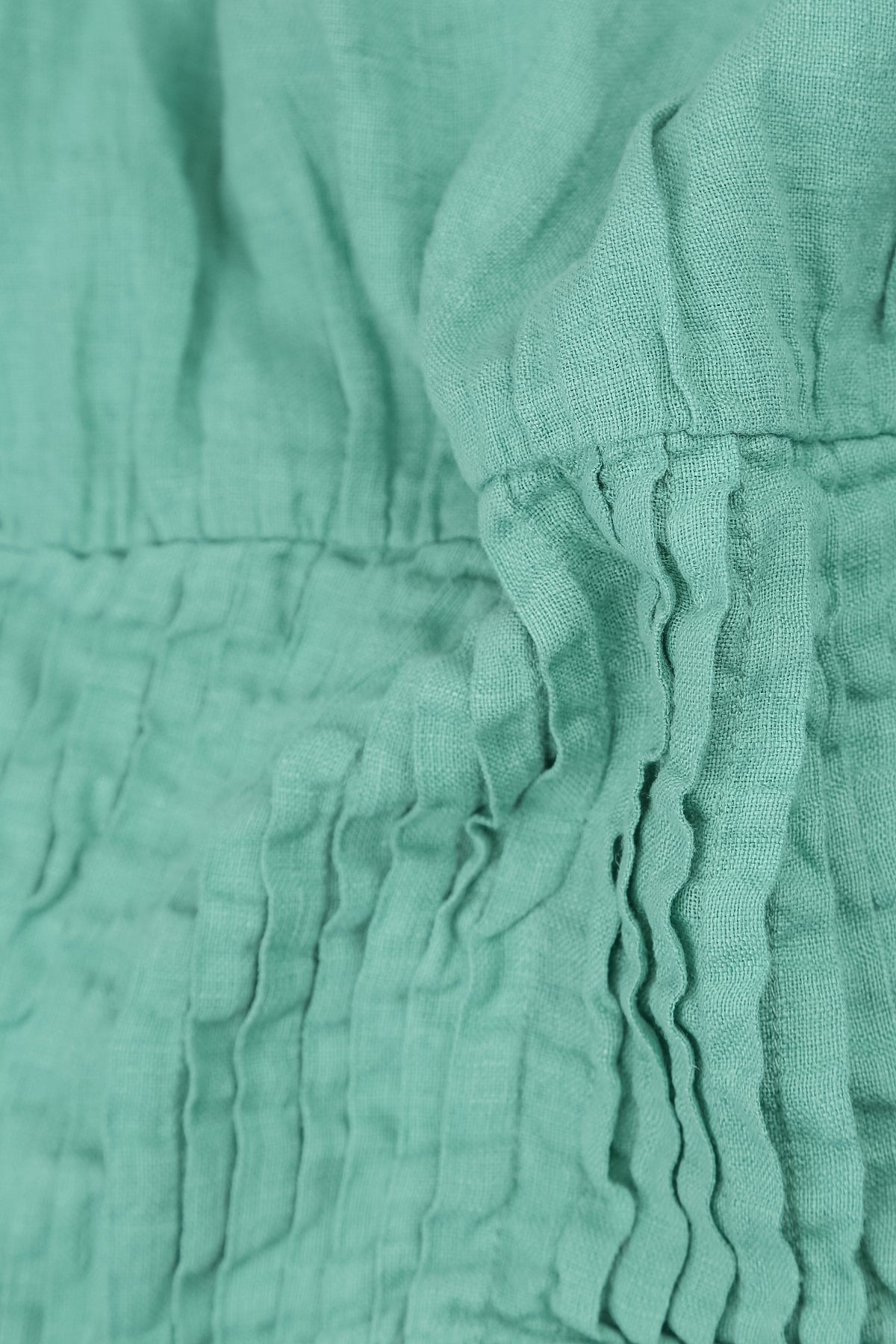Sleeveless Mint Pintuck Linen Dress 6