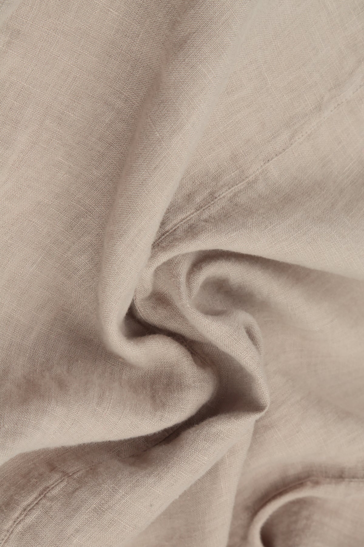 Layered Short Sleeves Beige Gauze Linen Blouse