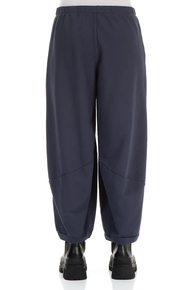 Large Pockets Slate Blue Cotton Trousers 2
