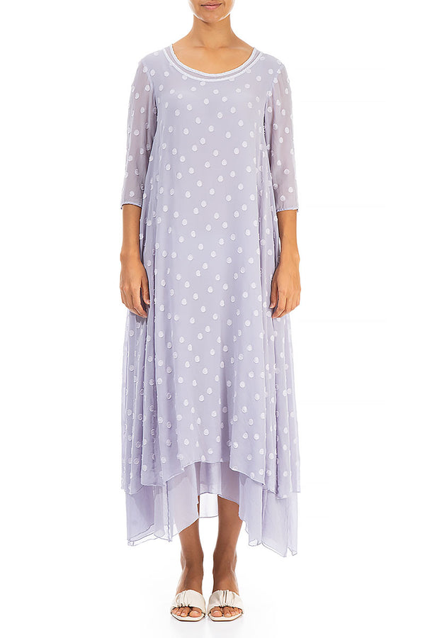 Lavender Dotty Silk Dress 1