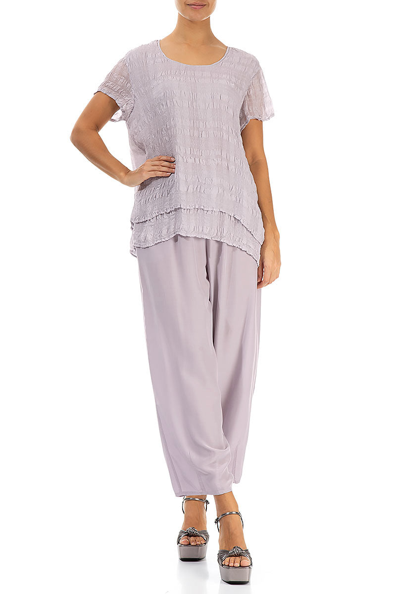 Layered Lilac Light Silk Blouse 4