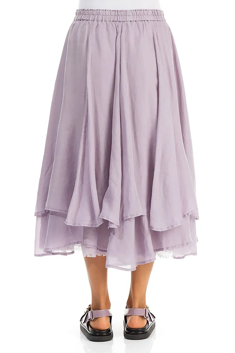 Layered Lilac Silk Cotton Skirt 3