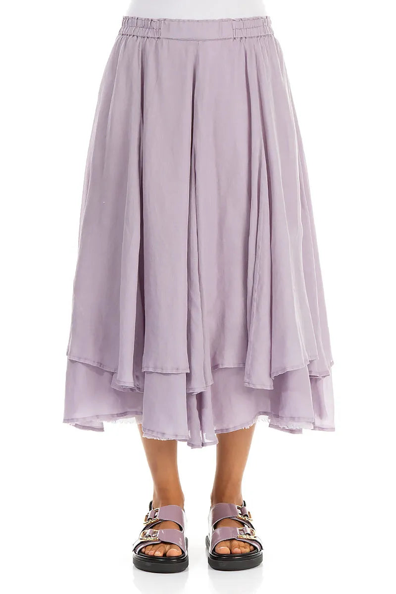 Layered Lilac Silk Cotton Skirt 2