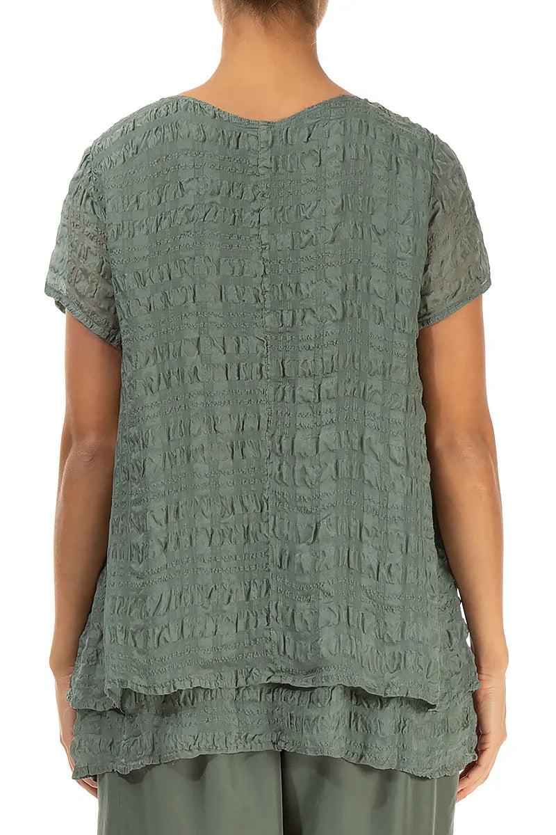 Layered Sage Light Silk Blouse 2