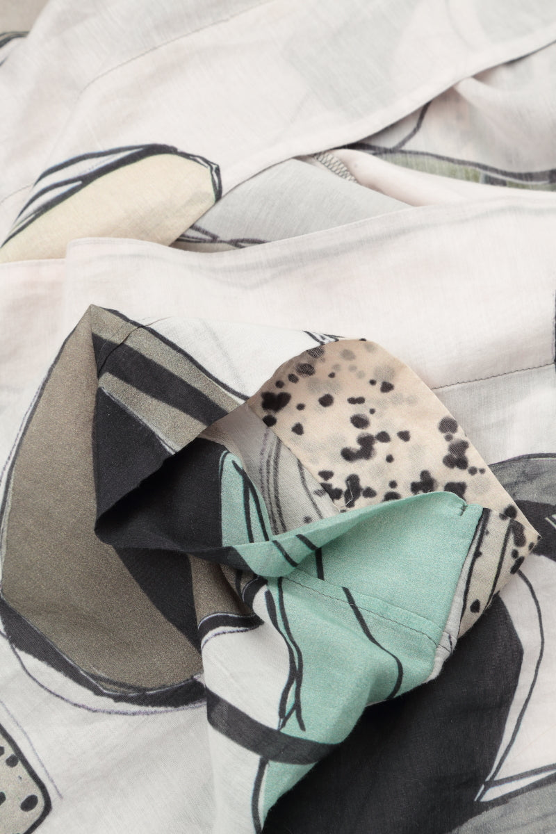 Layered Tumbled Stone Silk Cotton Shirt