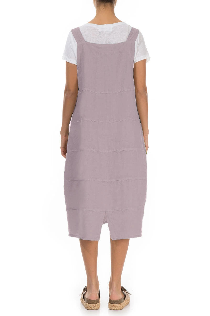 Robe salopette en lin lilas