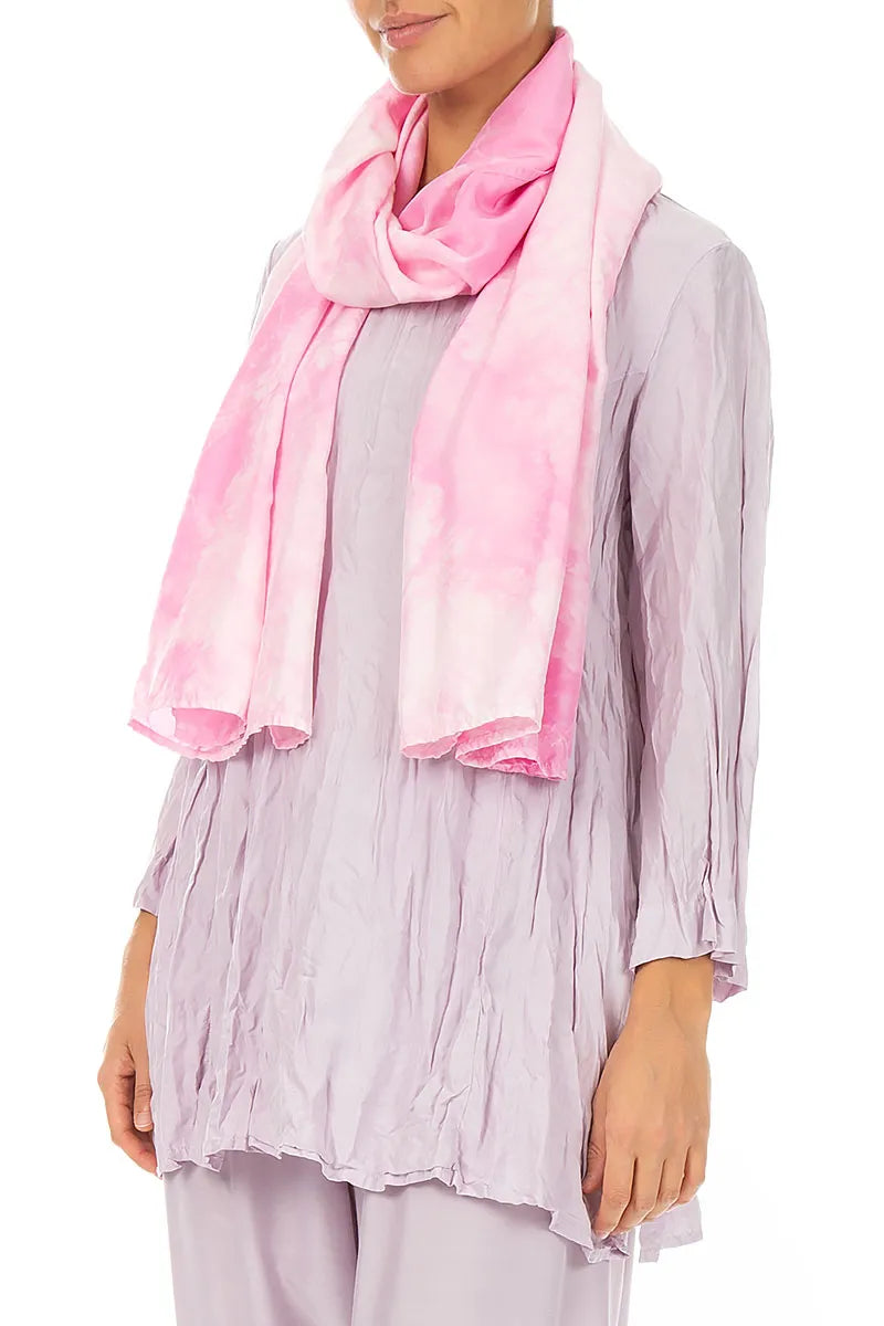 Liquid Powder Pink Pure Silk Scarf 3