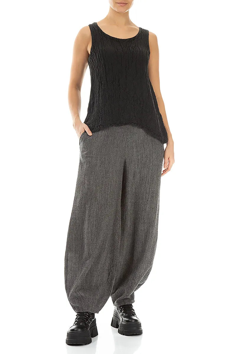Pantalon en pure laine grise