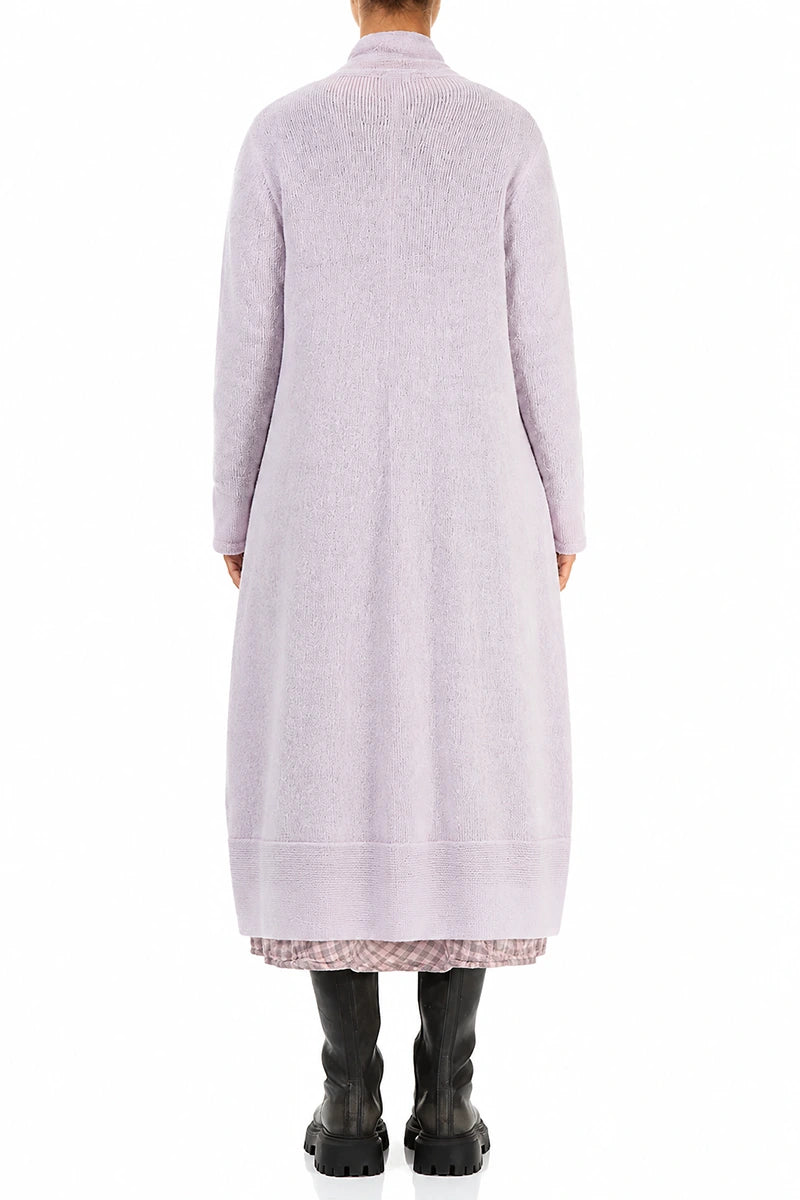 Long Open Light Pink Wool Cardigan 2