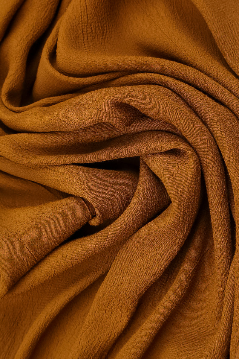 Long Tapered Yellow Ochre Viscose Trousers 5