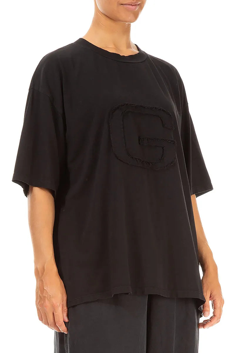 Chemisier ample en coton noir