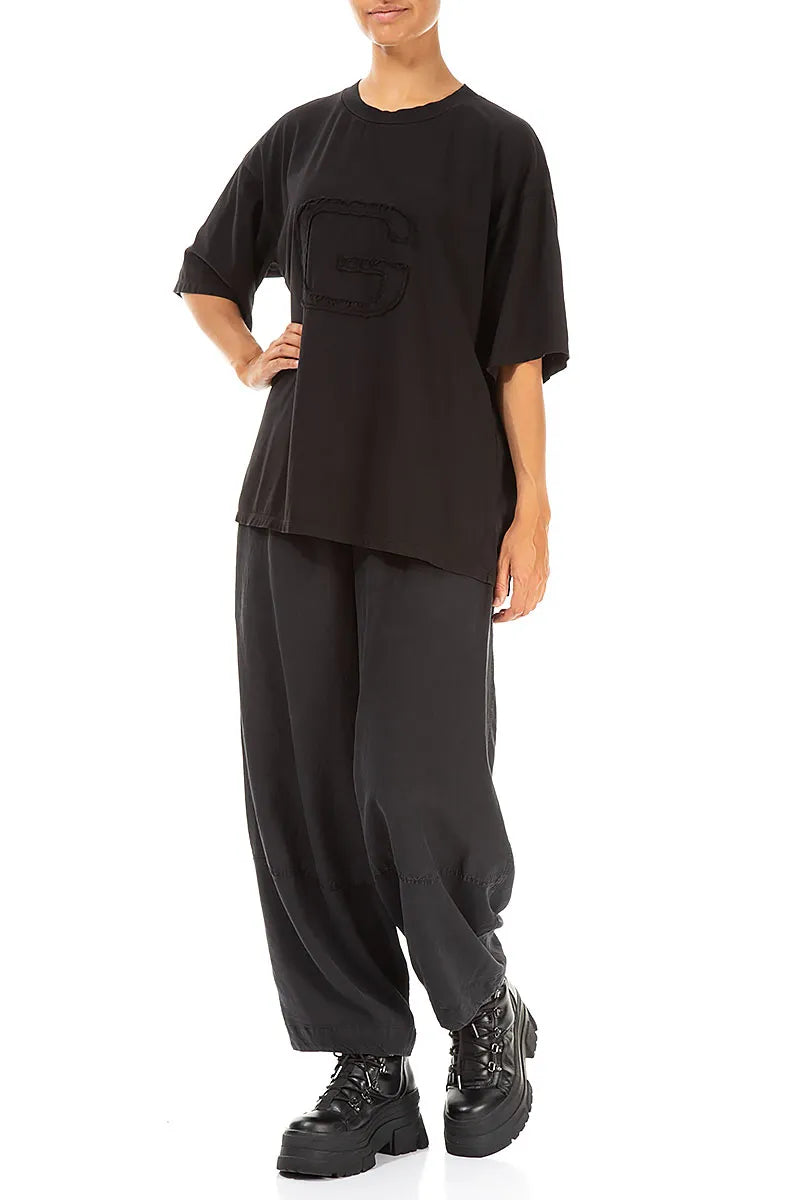 Chemisier ample en coton noir