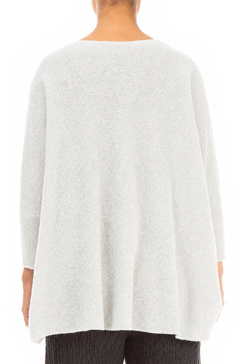 Loose Boxy White Wool Cardigan 2