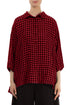 Loose Red Check Linen Shirt 1