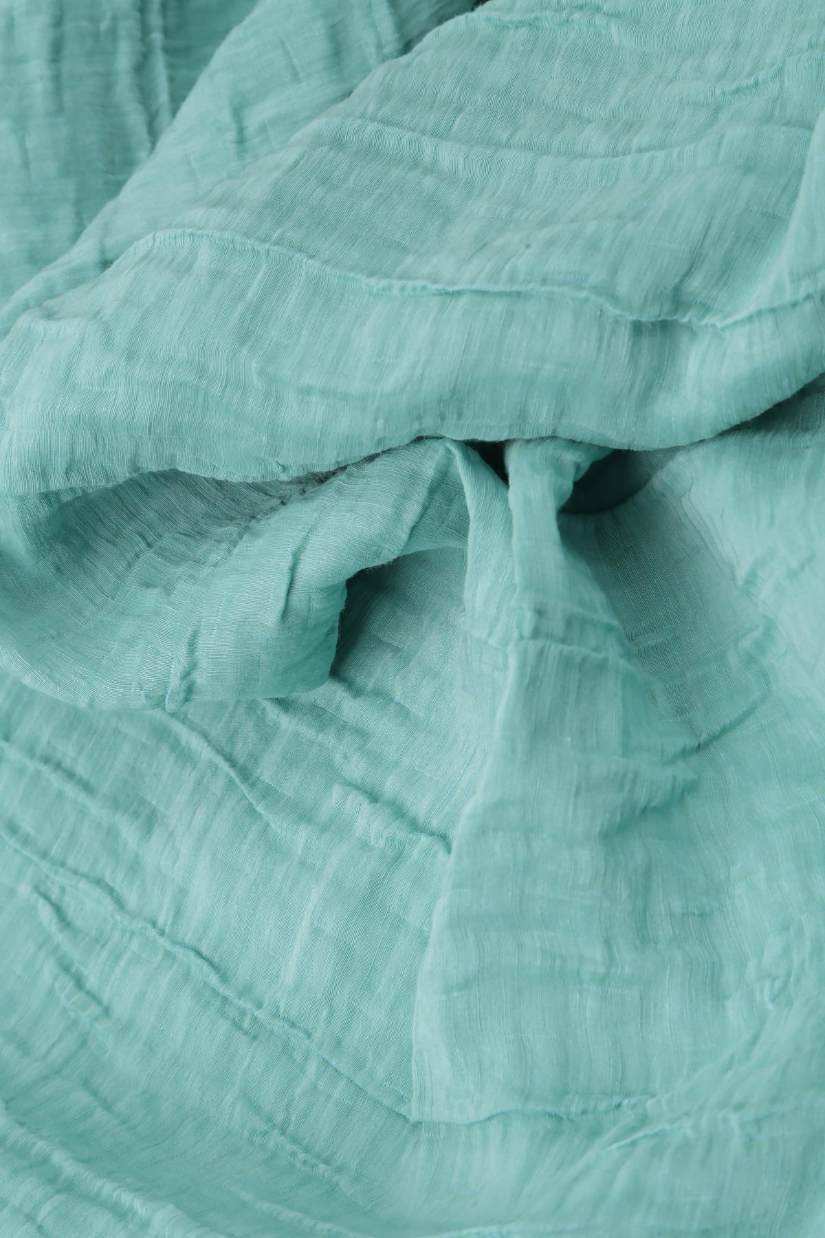 Loose Crinkled Mint Silk Linen Shirt