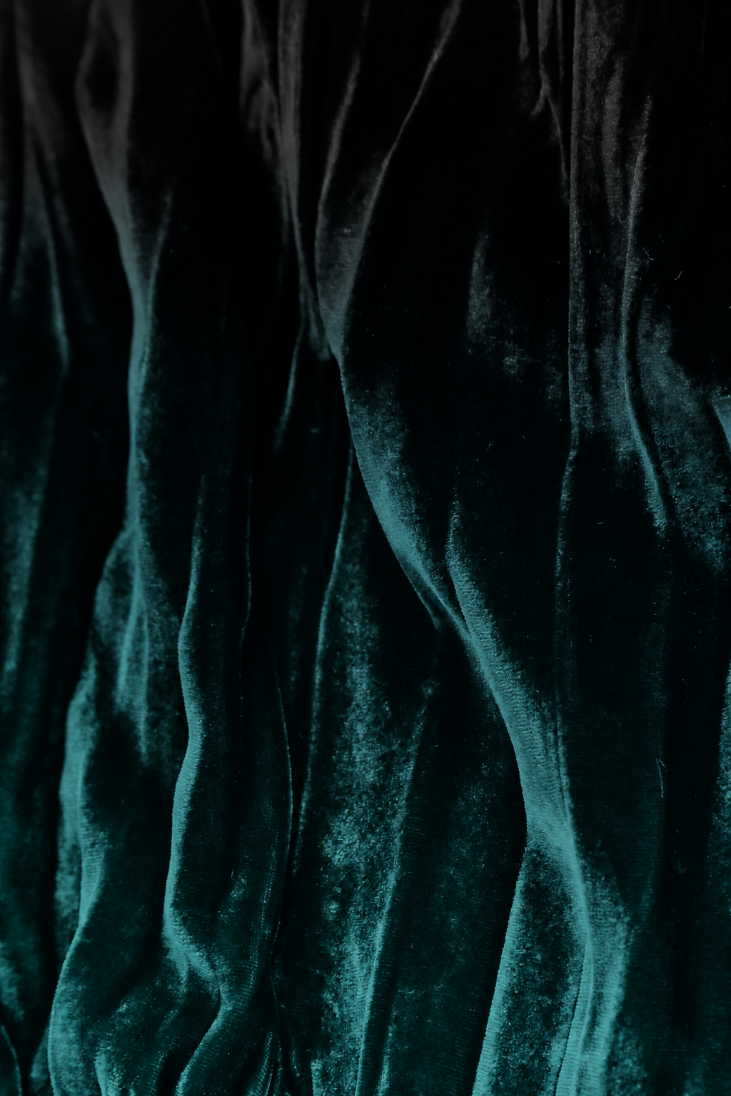 Loose Deep Turquoise Ombré Silk Velvet Shirt