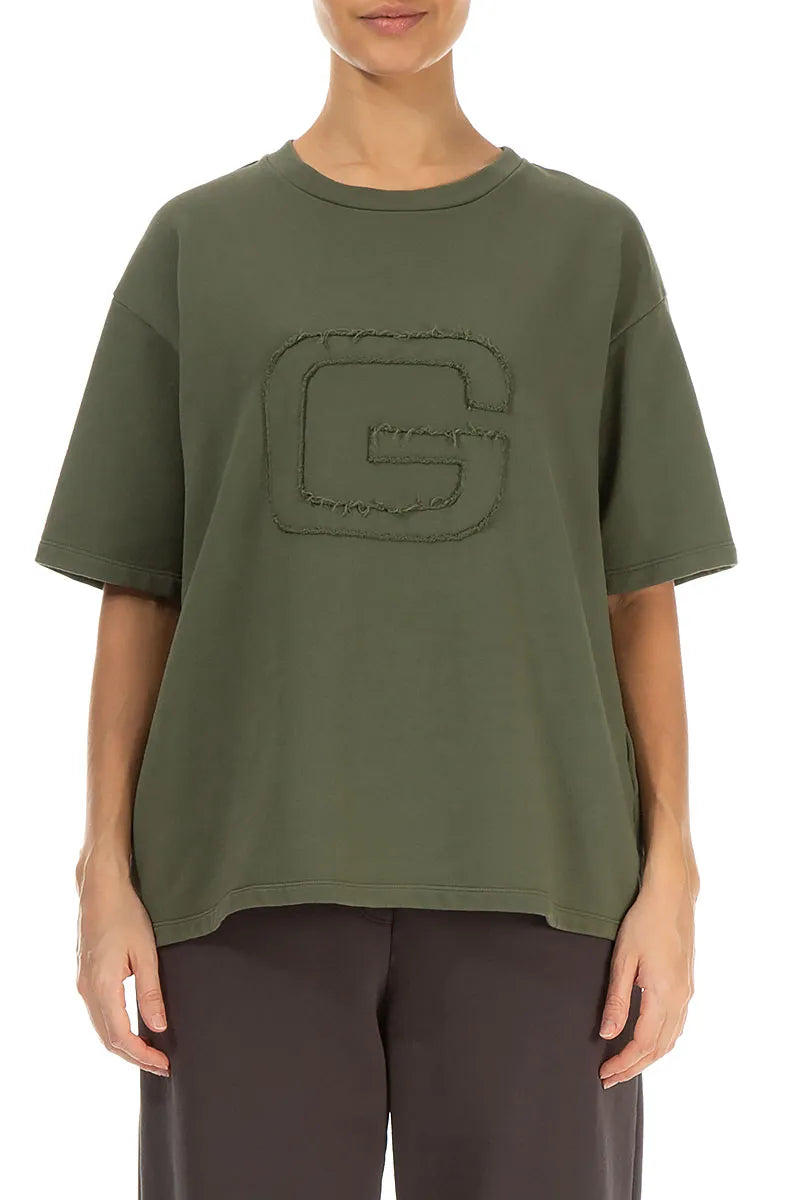 Loose Forest Mist Cotton Blouse