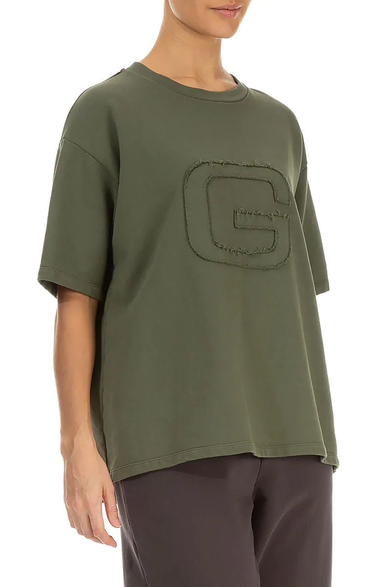 Loose Forest Mist Cotton Blouse
