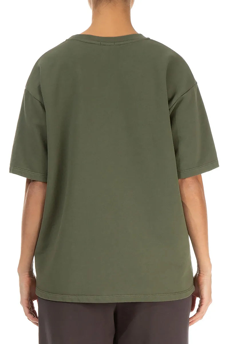 Loose Forest Mist Cotton Blouse