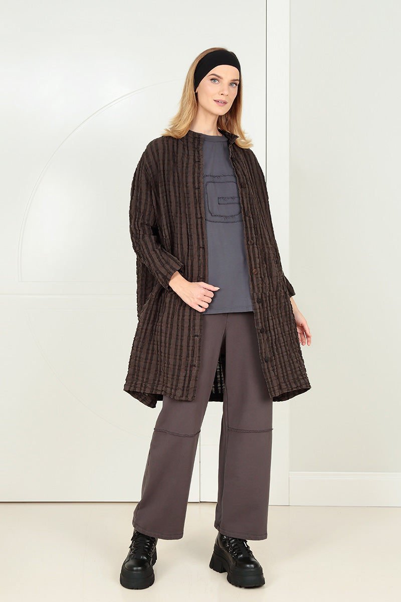 Chemisier ample en coton graphite