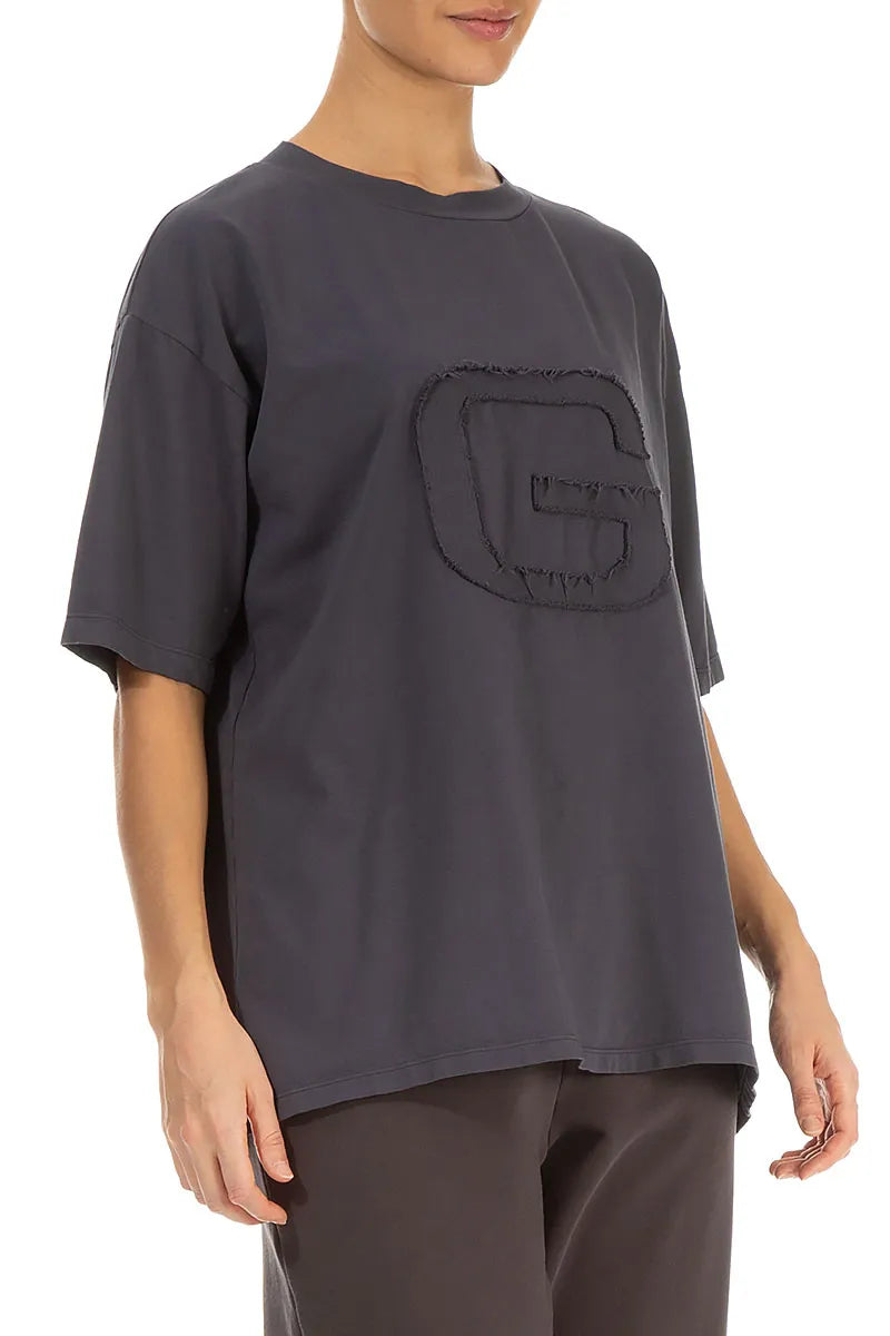 Chemisier ample en coton graphite