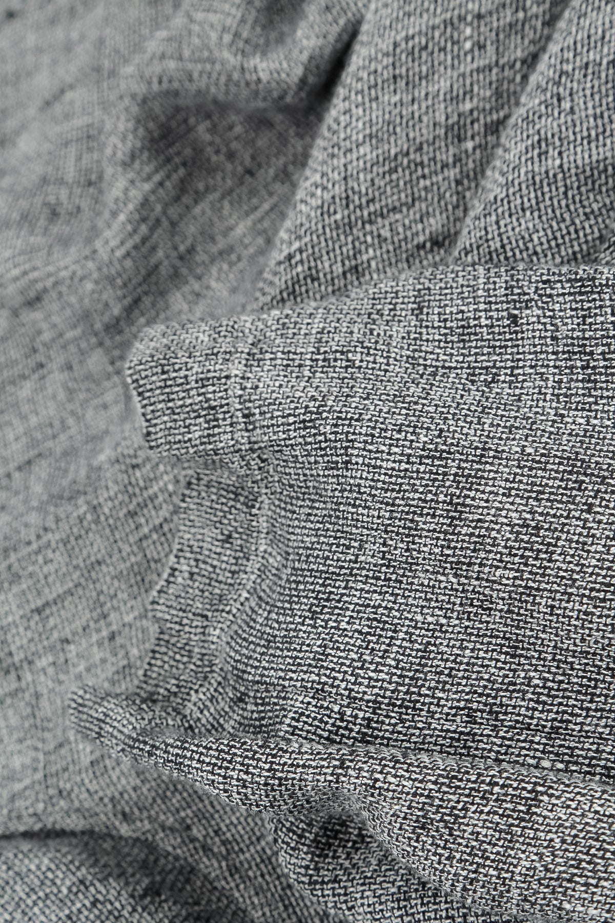 Lockere Bluse aus meliertem grauem Leinen