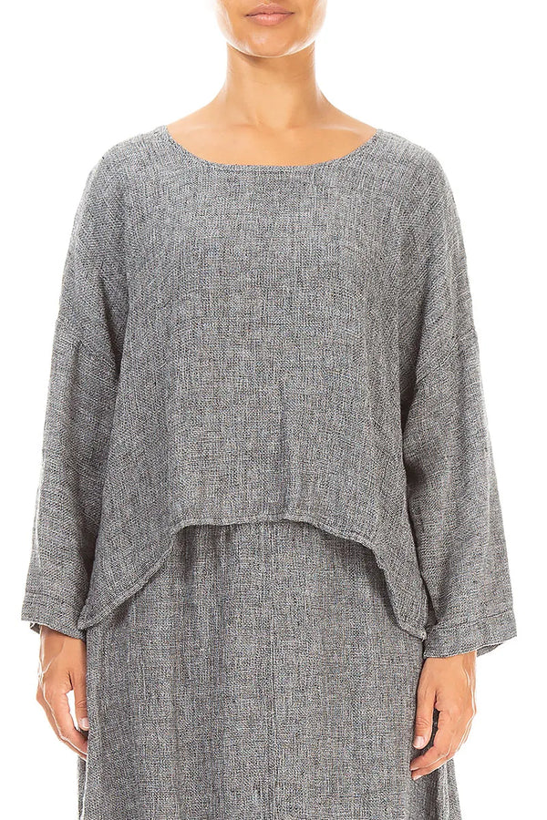 Blouse ample en Lin gris chiné