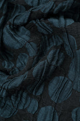 Loose Midnight Blue Circle Silk Linen Jacket 5