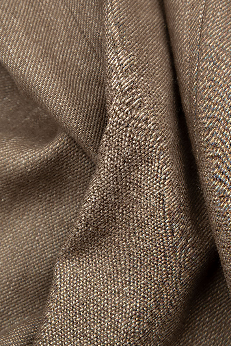 Loose Pepper Brown Wool Linen Trousers 5