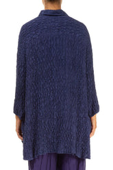 Loose Purple Crinkled Silk Shirt 2