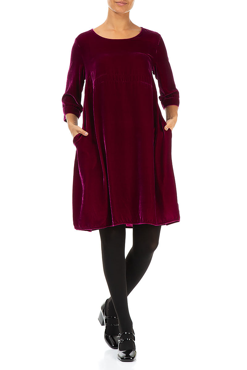Loose Royal Fuchsia Silk Velvet Tunic 4