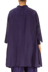 Loose Royal Purple Silk Bamboo Shirt 2