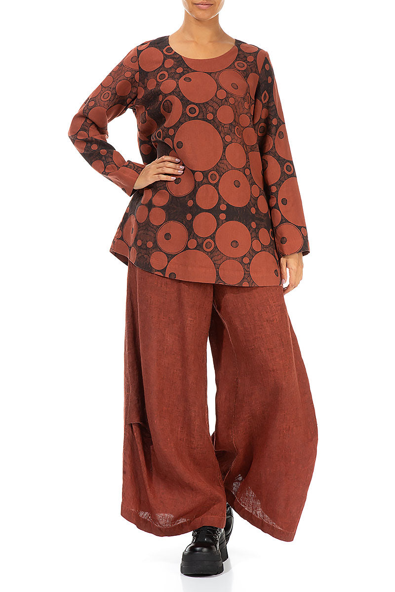 Loose Saffron Bubbles Linen Blouse 4