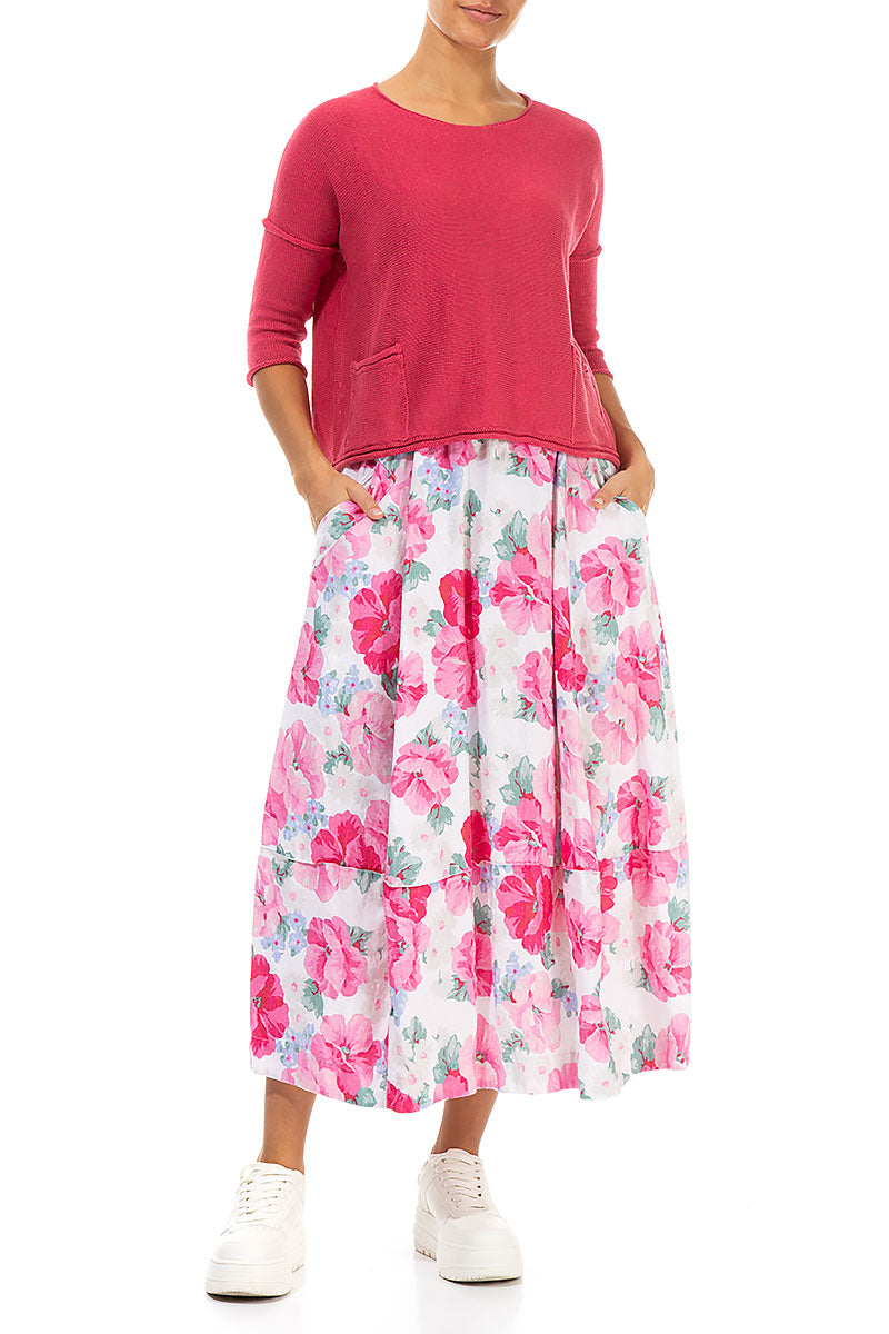 Balloon Peony Blossom Linen Skirt 4