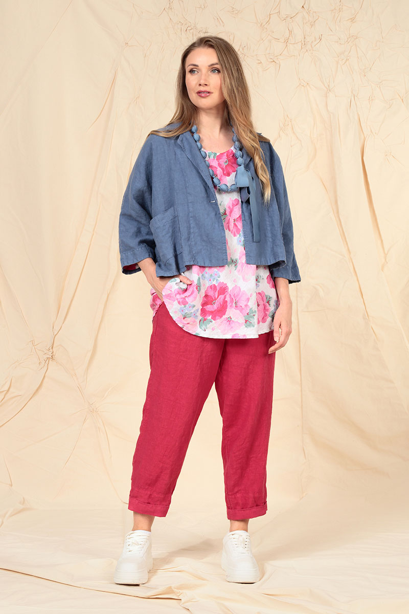 Bell Shape Peony Blossom Linen Blouse 6